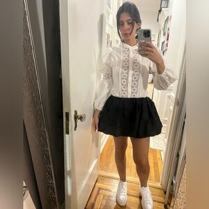 NWOT Black bubble top/skirt small medium